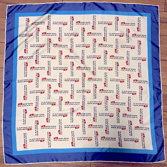 💗 Vintage DFDS Seaway Nautical Silk Scarf - Picture 3 of 4